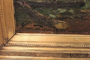 Картина. Пастух. Henri Joseph Pieron. Холст, масло.