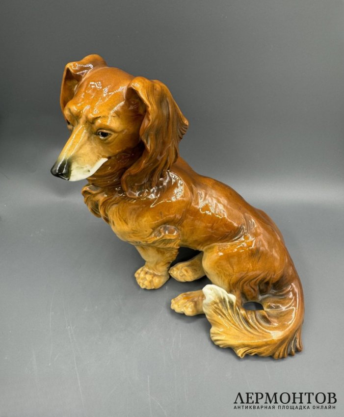 Статуэтка «Такса». Фарфор, роспись, Karl Ens, Германия, 1950–1970 годы