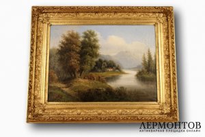 Картина. У подножья Альп. Фердинанд Коска. Холст, масло. Германия