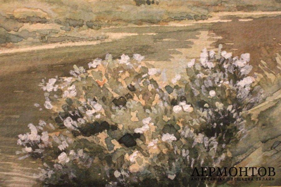 Картина Прокофьев А.М. Пейзаж с рекой. 1901 г.  