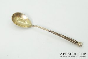 Чайные ложки с черневым растительным декором. Россия, г. Москва, 19 век. Серебро.