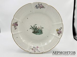 Блюдо Галантные сцены. Германия, Meissen, 18 век. Фарфор, роспись.