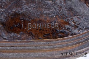 Скульптура Мальчик со щенком и собакой. Франция, Париж,  авт. I.Bonheur, кон. 19 в. 