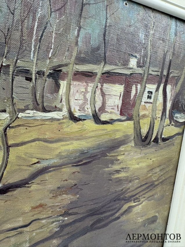 Картина «Осенний пейзаж». Оргалит, масло, предположительно художник Кононов, предположительно Россия, 20 век