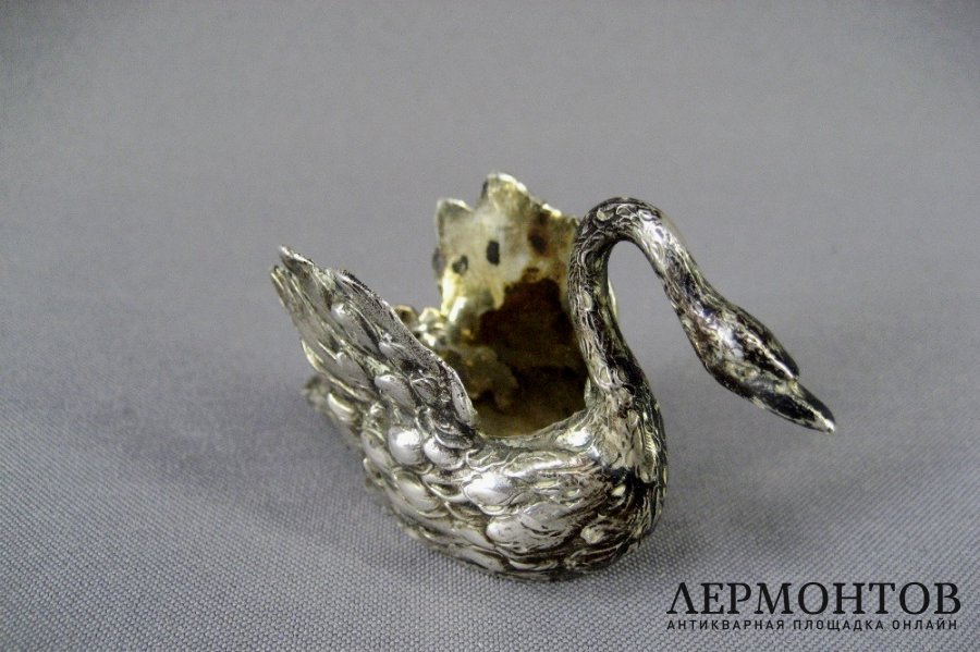 Солонка лебедь. Серебро 800 пробы. Германия, вторая половина XIX века. 