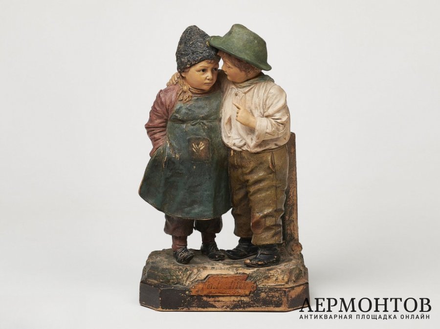 Статуэтка «Секрет». Терракота, Johann & Ferdinand Maresch, Австрия, рубеж XIX–XX веков
