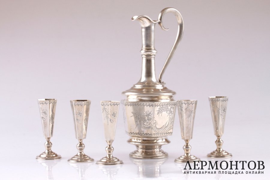 Ликерный набор Р. Аристархов. Серебро 84 пробы. Российская империя