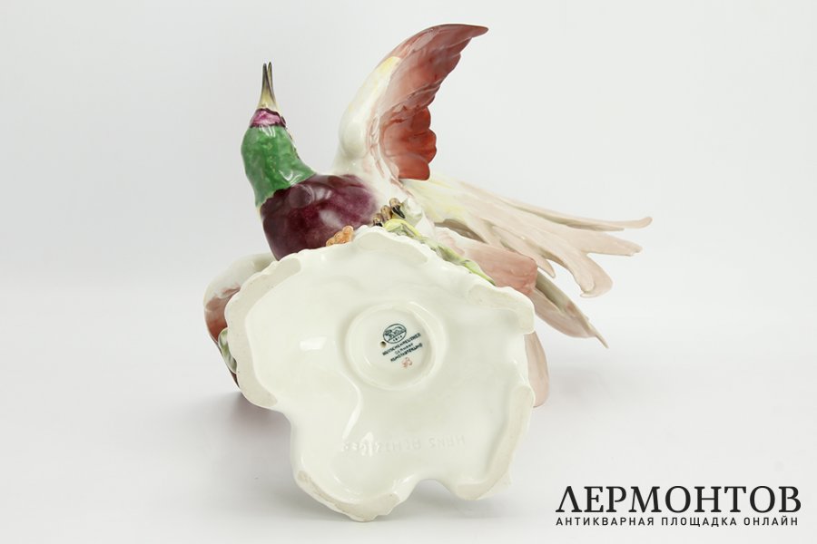 Скульптура большая Райская птица. Германия, Хутченройтер, 1955-1968. Фарфор, роспись