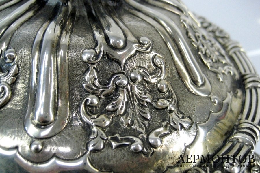 Блюдо для жаркого с крышкой. Серебро 800. Германия, XIX век. 