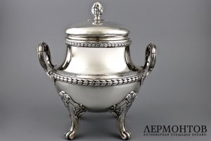 Сахарница в стиле ампир. Ravinet et Denfert. Серебро 950 пробы. Франция, 1900-e.