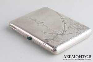 Портсигар. Серебро 84 пробы. Российская империя, 12 артель, 1908-17.