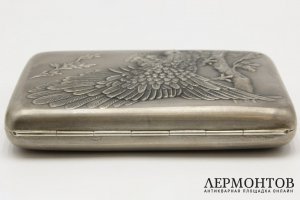 Портсигар Глухарь. Серебро 875 пробы. СССР, Москва, 1953 г.