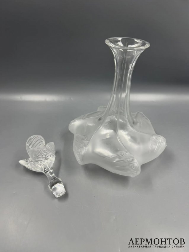 Декантер с пробкой-цветком. Хрусталь, Lalique, Франция, 20 век