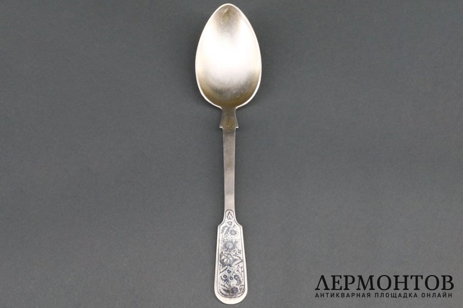 Столовая ложка. Серебро 875 пр. СССР, Северная чернь, 1930е гг.