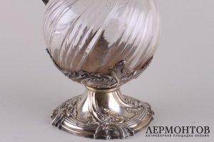 Графин для вина. Ed. Tetard. Серебро 950 пробы, стекло, золочение. Франция, XIX в.