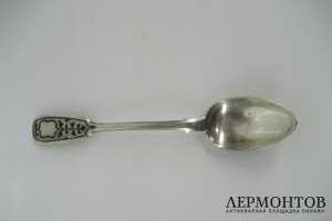 Чайная ложка. Серебро 84 пробы, чернь. Российская империя.