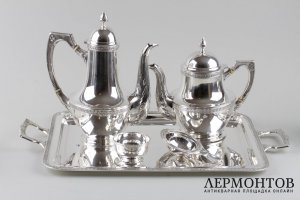 Чайный и кофейный сервиз. L. Espunes. Серебро 916 пробы. Испания, нач. XX в.