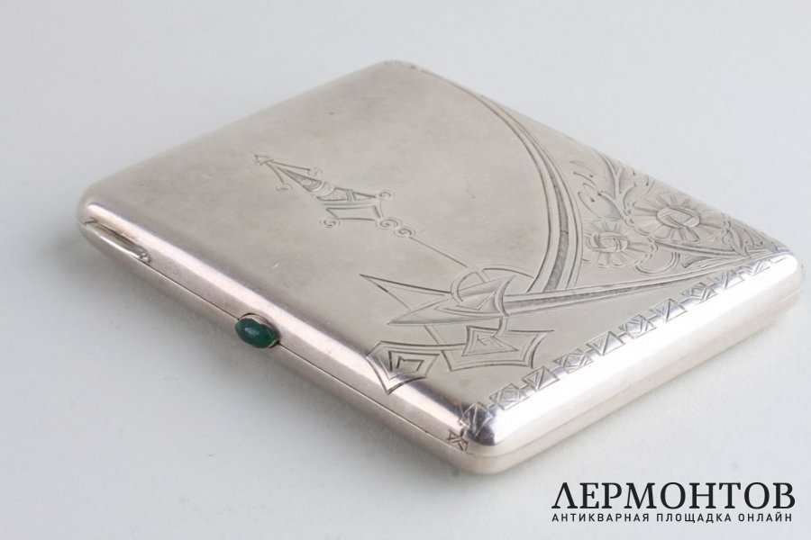Портсигар. Серебро 84 пробы. Российская империя, 12 артель, 1908-17.