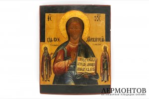 Икона. Господь Вседержитель с предстоящими. Россия, кон. XIX - нач. XX вв. Темпера.