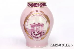 Парные вазы Всесоюзная сельскохозяйственная выставка. СССР, 1939 г. Фарфор, деколь.