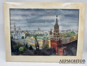 Картина «Вид на колокольню Ивана Великого». Бумага, акварель, Россия, 1995 год