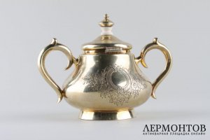 Сахарница. А.Афанасьев. Серебро 84 пробы. Российская империя.