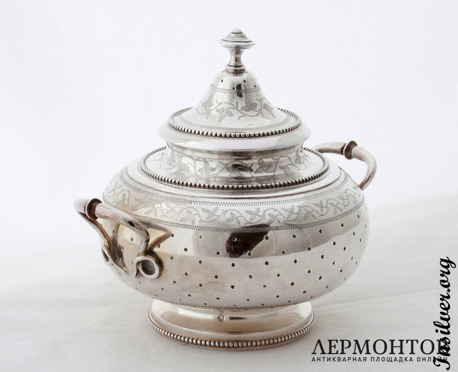 Сахарница Massat Freres. Серебро 950. Франция