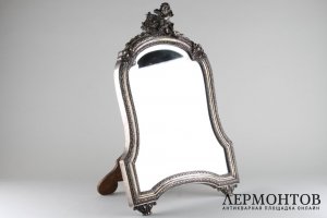 Настольное зеркало. Серебро 800 пробы. Италия, 1934-44 годы.