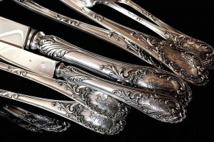 Столовый набор на 12 персон. BOYER-CALLOT. Серебро 950 пробы. Франция, XIX век.