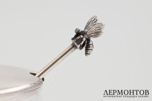 Медовница. Германия, фирма Gebruder Kuhn, 2 половина 20 в. Серебро 925 пробы, литье.