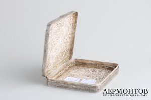 Таблетница. Серебро 84 пр., скань. Российская империя, Петербург, Артамонов, 1900-е