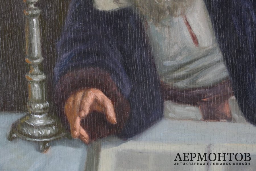 Картина. Раввин за чтением. Художник К. Шевченко. Дерево, масло.