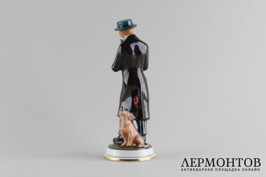 Статуэтка Музыкант с таксой. Rosenthal, Германия, Karl Himmelstoss Фарфор, 1920 г.