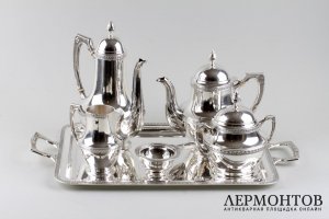 Чайный и кофейный сервиз. L. Espunes. Серебро 916 пробы. Испания, нач. XX в.
