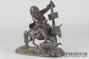 Скульптура Пьяница верхом на осле. Бронза, литье, патинирование. Европа, XIX в.