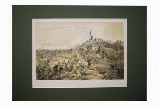 Литография. Штурм Малахова кургана. Крымская война. У. Симпсон. Лондон, 1856 г.