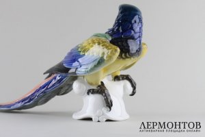 Статуэтка Попугай. Фарфор, роспись.  Фабрика Rosenthal, Германия, T. Karner, 1953 г