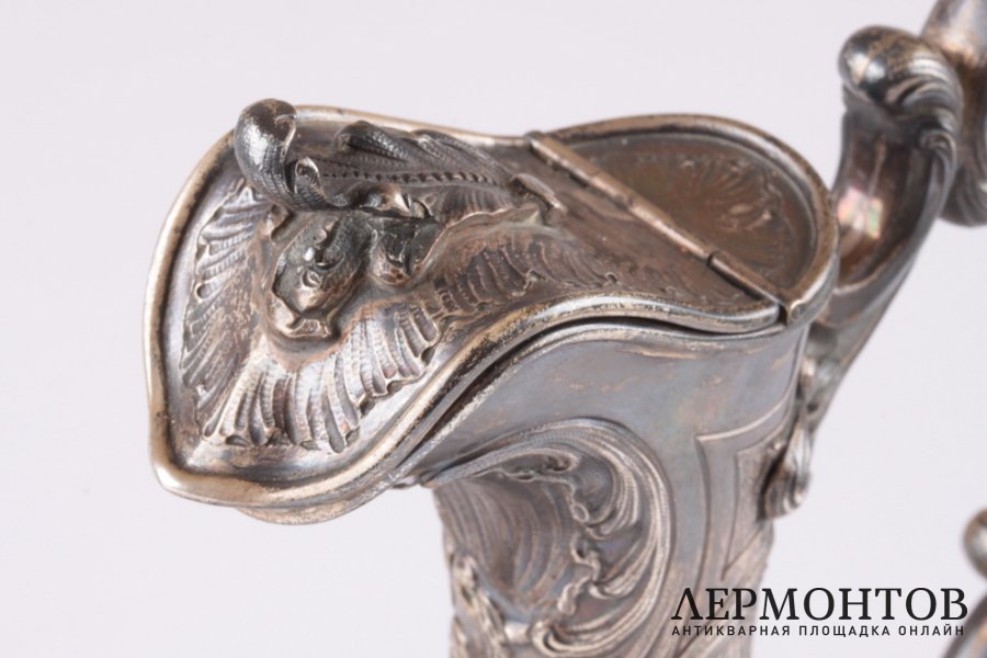 Пара графинов. Серебро 950 пробы, хрусталь. Конец XIX в.  Франция