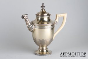 Кофейник в стиле ампир. Серебро 950 пробы. Франция.