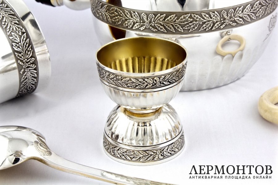 Сервировочный набор для ребенка. Серебро 950 пробы. Франция.