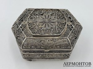 Большая шкатулка. Россия, 1960-70 гг. Серебро 925 пробы, скань.