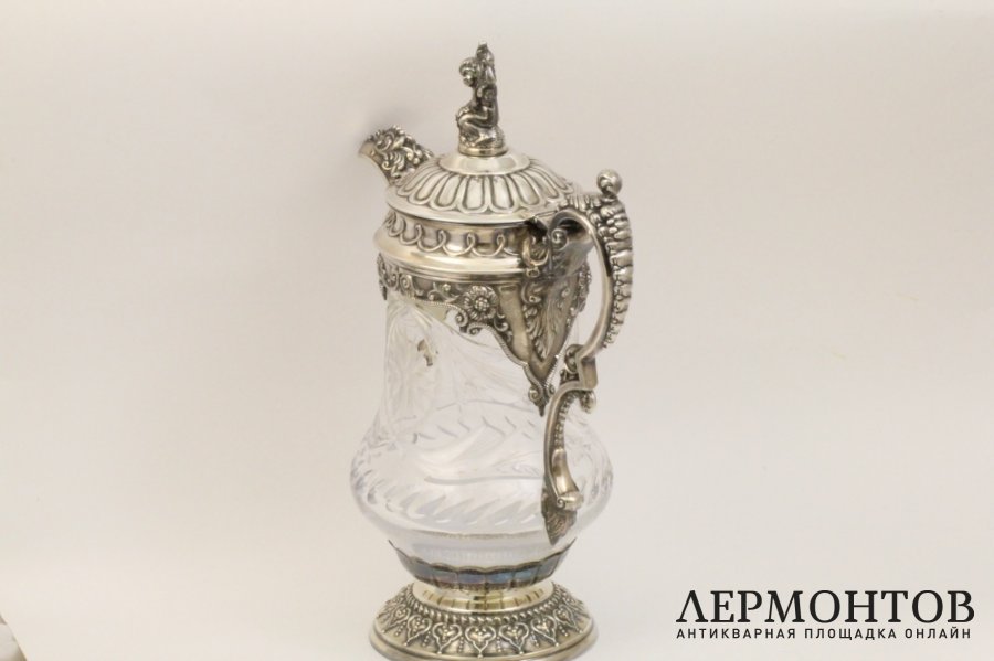Декантер. Серебро 925, хрусталь. Португалия. Topazio