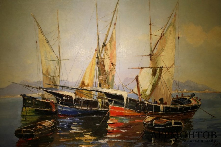 Картина. Морской пейзаж. Solomon le Tropezien. 1930 год.
