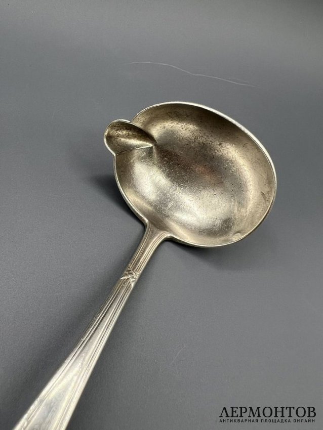 Черпачок для соуса. Серебро 84 пробы, И. Хлебников, Россия, 1908–1917 годы