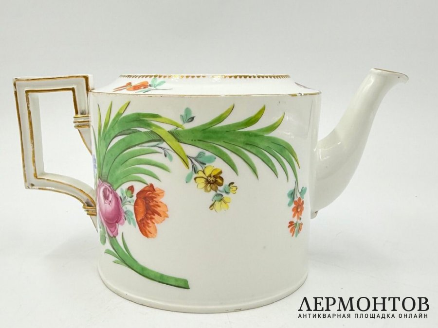 Чайник с росписью. Германия, Meissen, 18 век. Фарфор, роспись.
