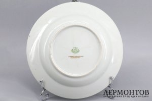 Тарелка 5 лет РСФСР. Фарфор, роспись. СССР, Дулево, А. Колосов, 1922 год. 