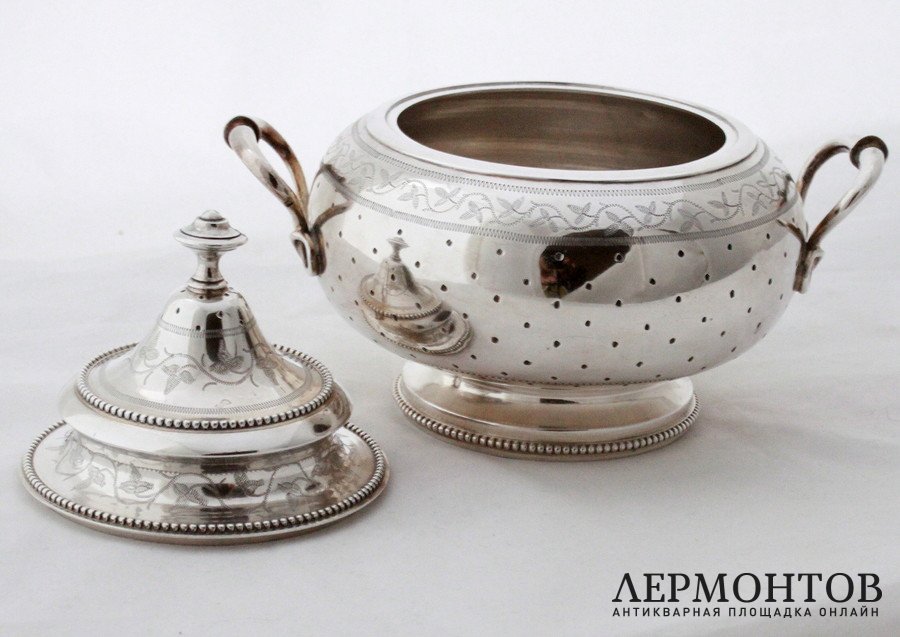 Сахарница Massat Freres. Серебро 950. Франция