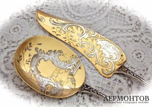 Сервировочный набор Tallois & Mayence. Серебро 950. Франция