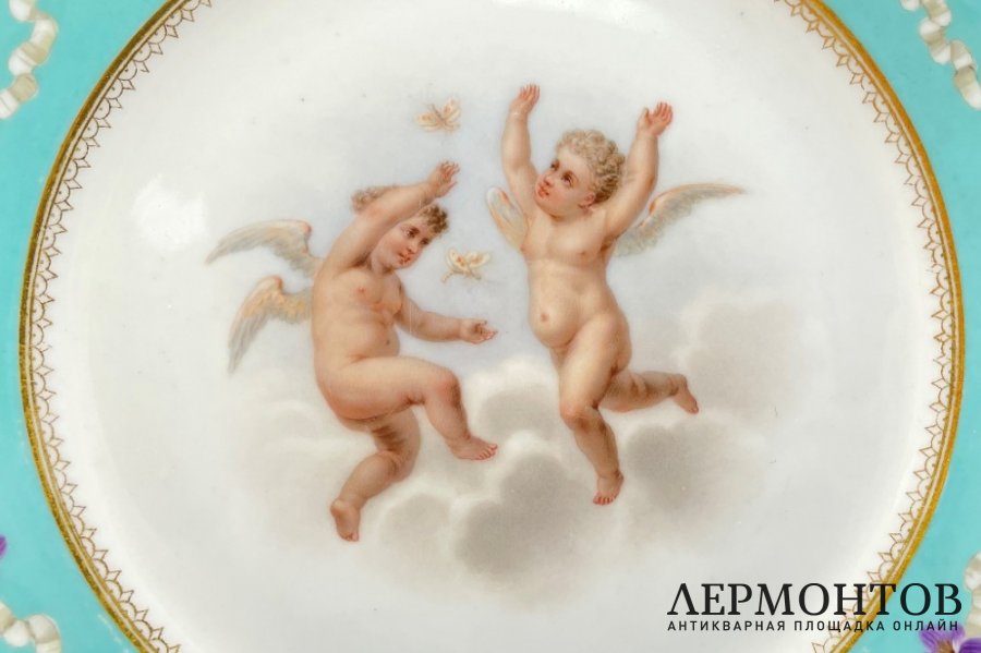 Тарелка Амуры. Россия, Императорский фарфоровый завод, Александр II, 1850-1880-е гг. 