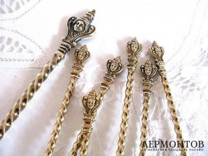 Набор для мороженого с маскаронами. Серебро 800. Германия
